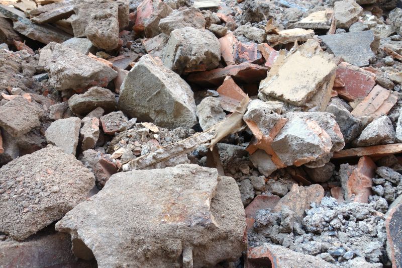 Broken Concrete Debris